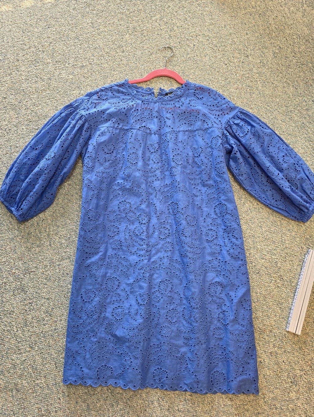 Kate Spade Blue Eyelet Puff Sleeve Shift Dress
